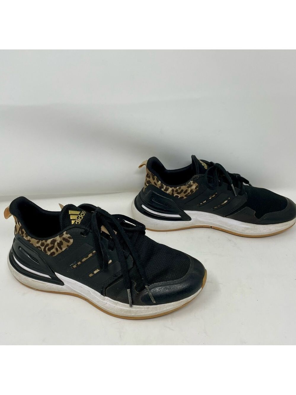 Adidas Black and Animal Print Sneakers